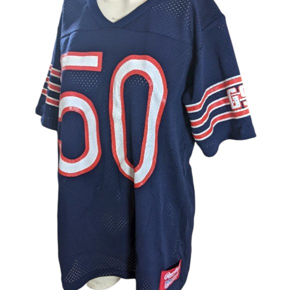 Vintage Rawlings Chicago Bears Football Jersey #50 Singletary - Navy Medium GHS - Picture 2 of 14